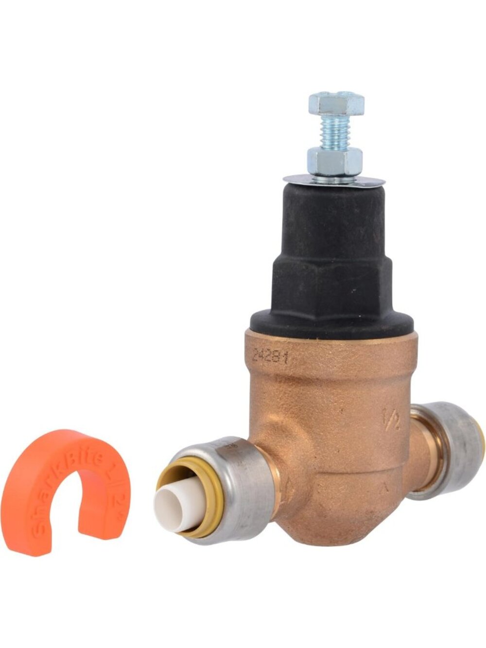 1/2 Inch Pressure Regulating Valve with Disconnect Clip, Push to Connect, 60 PSI